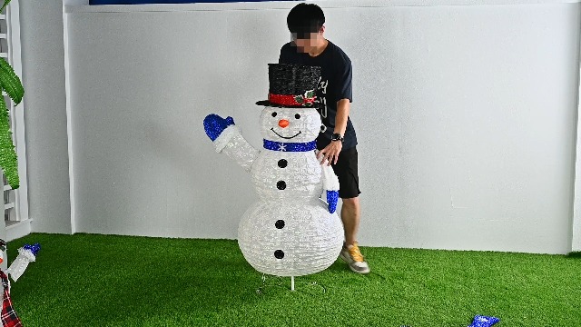 【新品】man Family  LED Best Choice Products 3-Piece 2D Lighted Snowman Family Set Outdoor