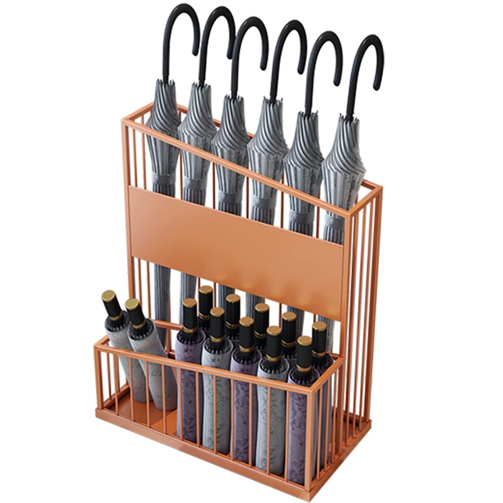 XDLEDMKIZ Commercial wrought iron umbrella stand, space-saving corridor entrance with modern umbrella stand, umbrella holder, large capacity umbrella storage rack in hotel lobby
