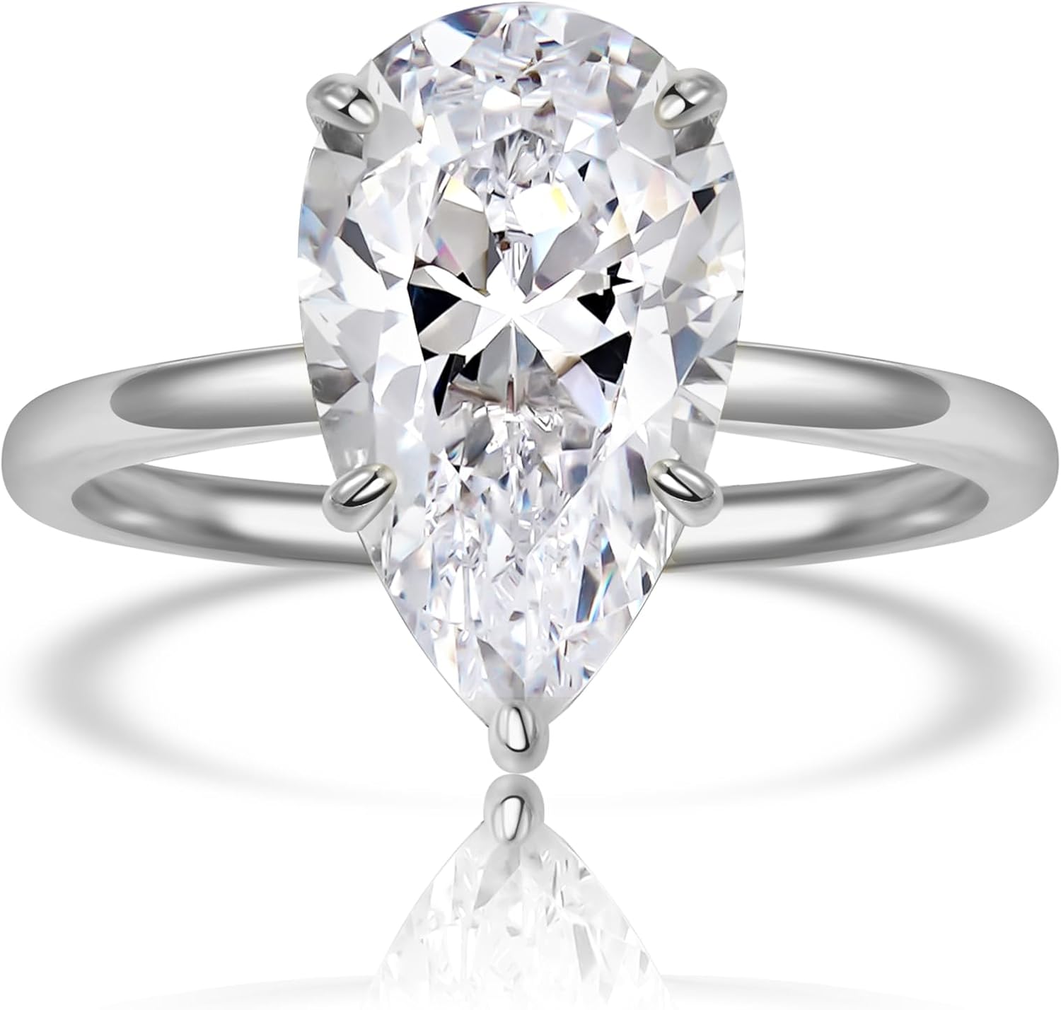 5.0CT Elongated Pear Shaped Engagement Women Ring,Wedding Promise Cubic Zirconia Band, 14K Gold/White Gold Plated Simulated Diamond Rings Size 5-9