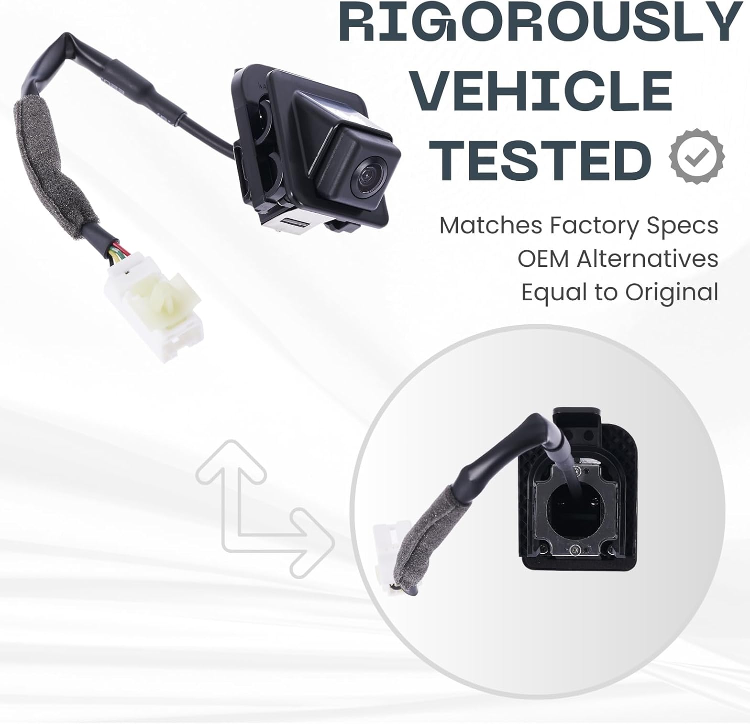 Backup Camera Replaces for 2012-2013 Hyundai Elantra Sedan | 2013-2014 Elantra Coupe OE Part # 95750-3X105, 95750-3X345 (957503X105, 957503X345)