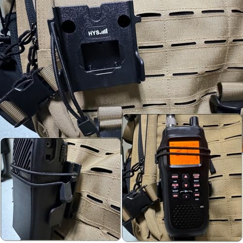 Image of HYS Heavy Duty Durable Plastic Walkie Talkie Belt Clip for Motorola APX Series Baofeng Cobra Midland Two Way Radios | Secure Waist & Backpack Mount for Outdoor Hiking Construction