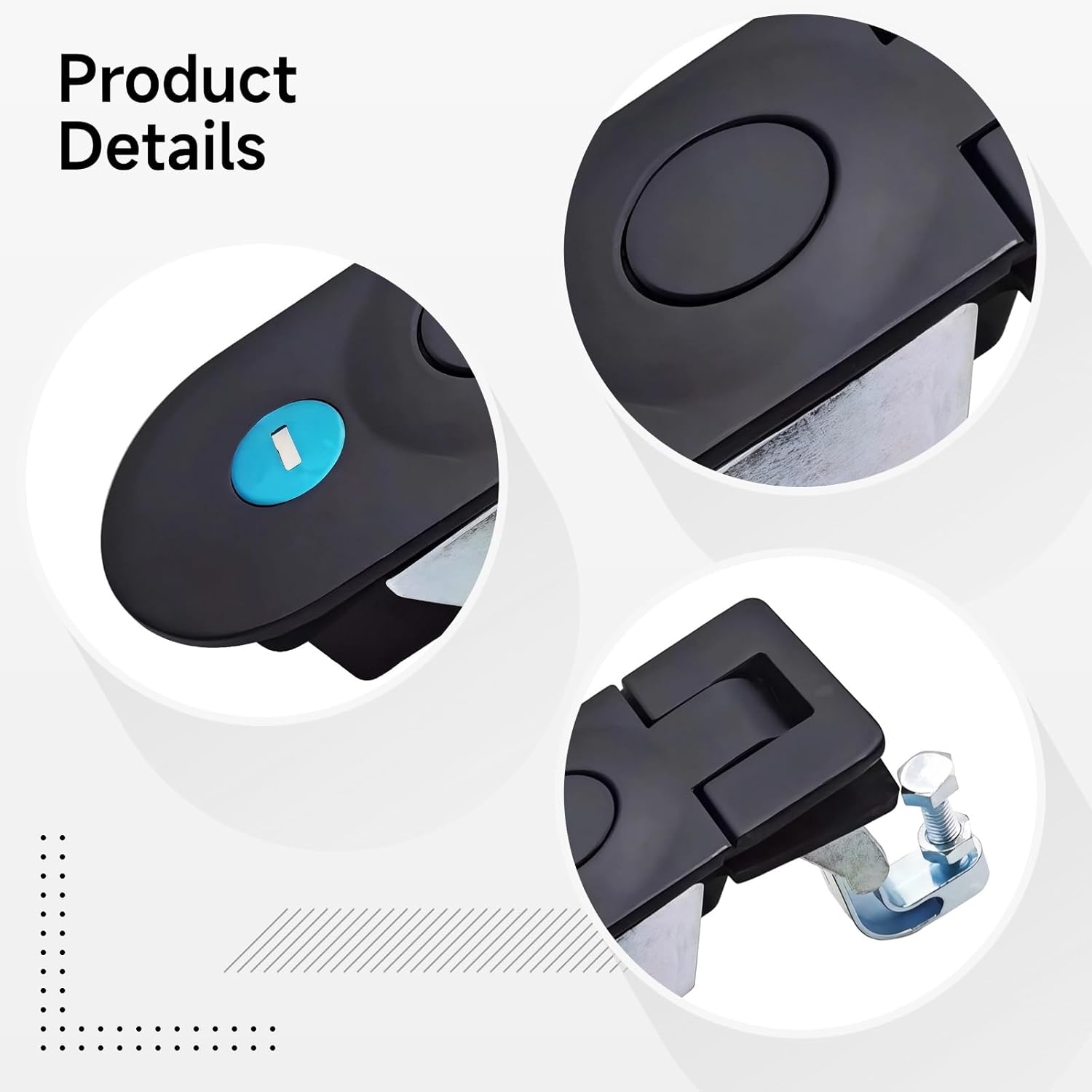 Ms609 Compression Latch For Rv Doors, Zinc Alloy Push Button Lock, 2 Pack With Keys And Adjustable Bolts, Black Style