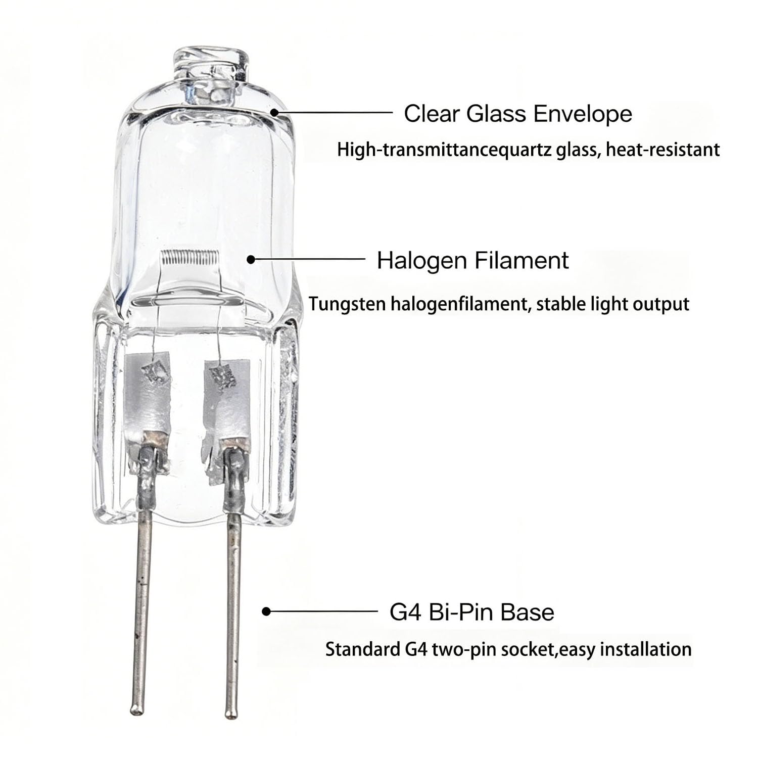 20PCS G4 Halogen lampen 12V 20W G4 Halogenglühbirne 12V für Dunstabzugshaube Warmweiß 2800K