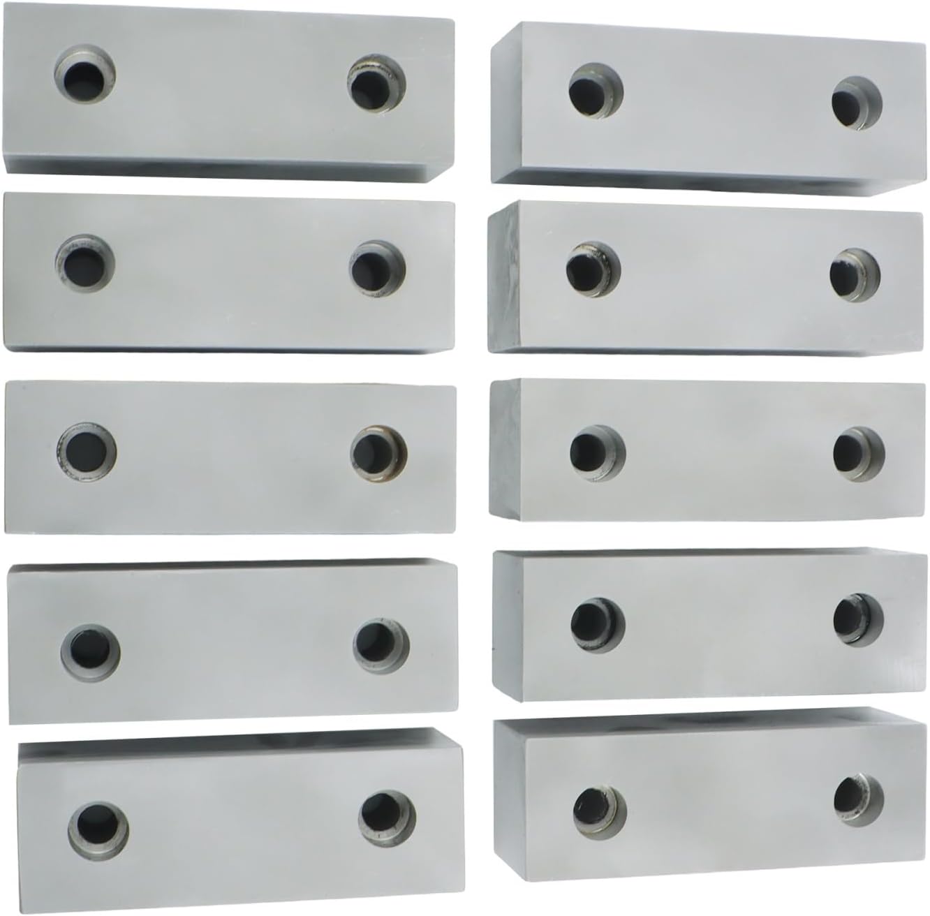 findmall 5 Sets, Aluminum Machinable Soft Jaws, 6 x 2 x 2 Inch, for 6 Inch Vises, 10 Pieces, Tumble Deburred