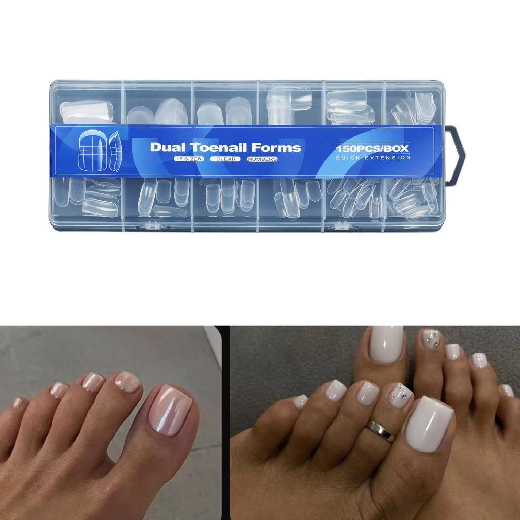 150pcs ABS Forms with Scale for Quick Gel Extension Fingers Toes Professional