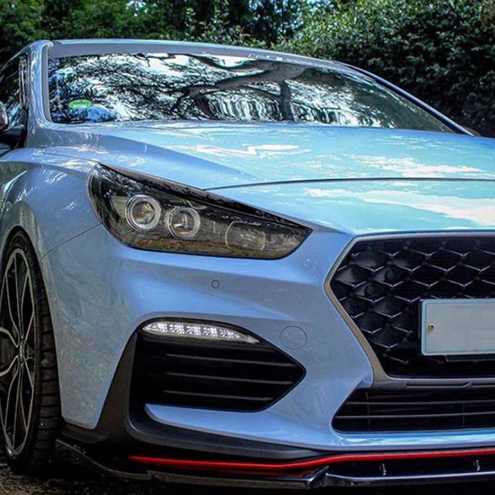 ABS błyszczący samochód zły reflektor brwi powieka, dla Hyundai I30N, dla N-Line RS Active Performance 2017-2020 naklejki 3D Tuning Brwi (Size : Gloss Black)