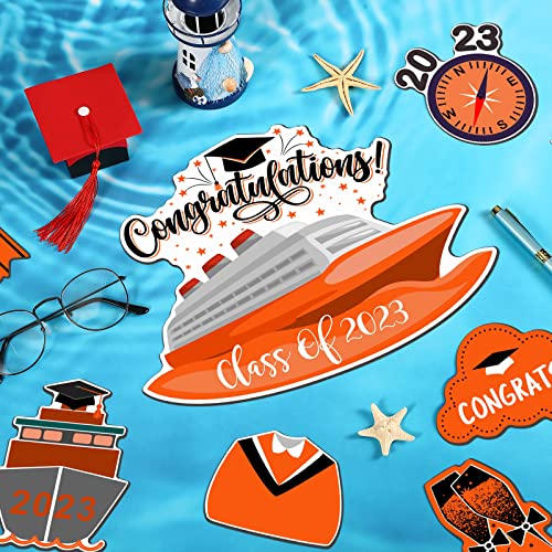 16 Pcs Cruise Door Decorations Graduation Cruise Door Decorations Magnetic Class Of 2023 Congrats Grad Car Magnets Anchor Life Preserver Magnets For Carnival Cruise Car Locker Refrigerator (Orange) #TOP5
