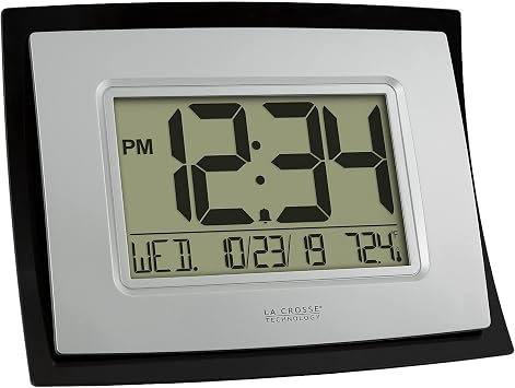 ساعة حائط / طاولة تقنية La Crosse ، مقاس 6.85 بوصة H x 8.66 بوصة W x 0.95 بوصة D (WT-8002U) (WT-8002U-INT)