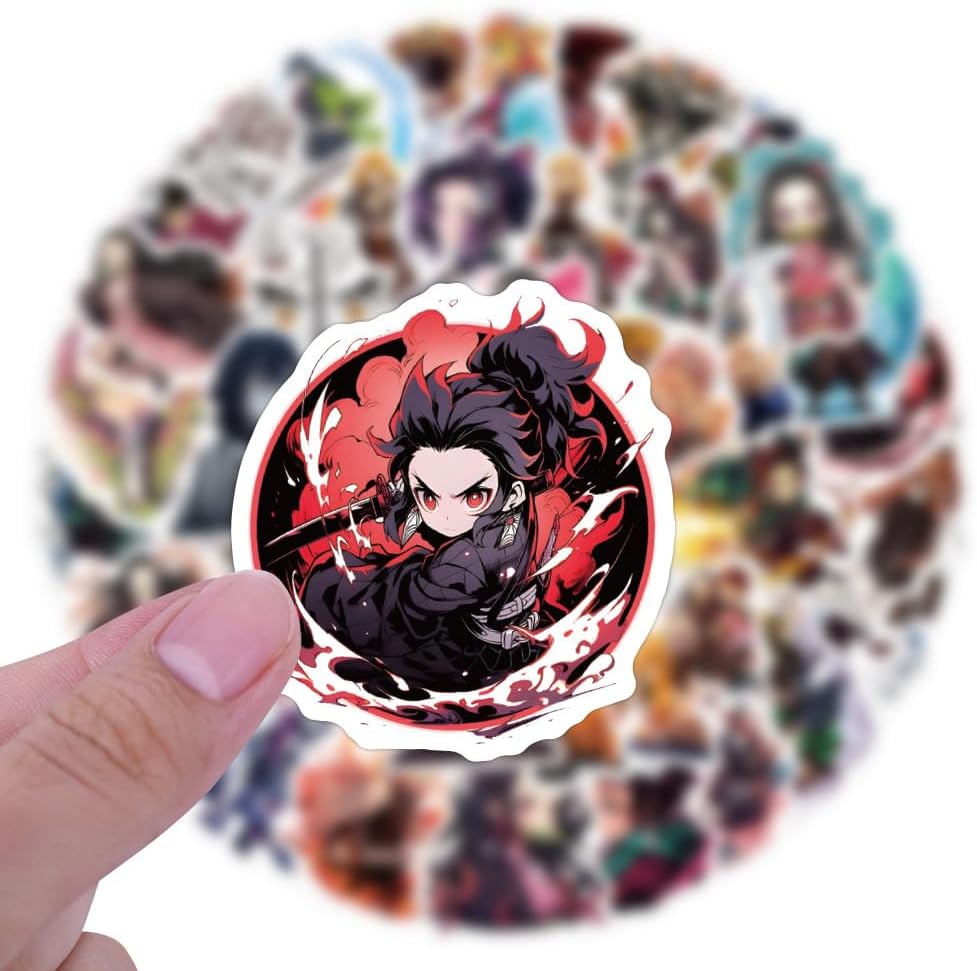 105pcs Demon Anime Slayer‌ Stickers for Kids,Cartoon Demon Anime Slayer‌ Stickers, Vinyl Sticker for Water Bottle Laptop Phone Scrapbooking for Adults Teens for Party Supply Favor Decor