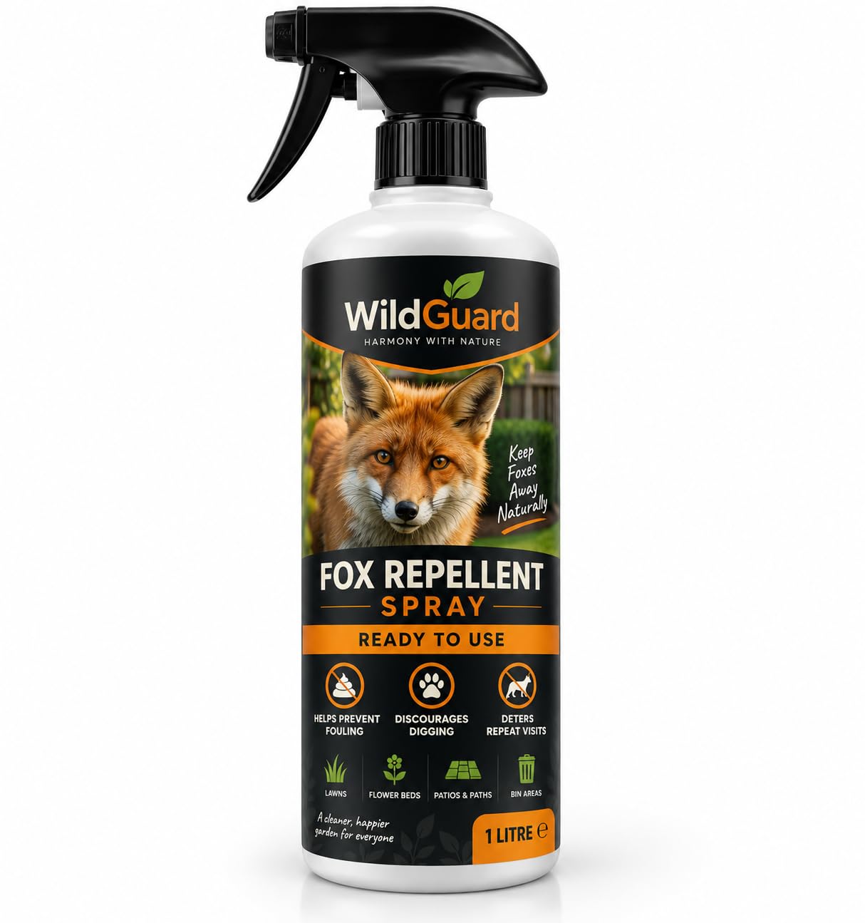 WildGuard Fox Repellent - Ready to Use Garden Deterrent 1L Spray