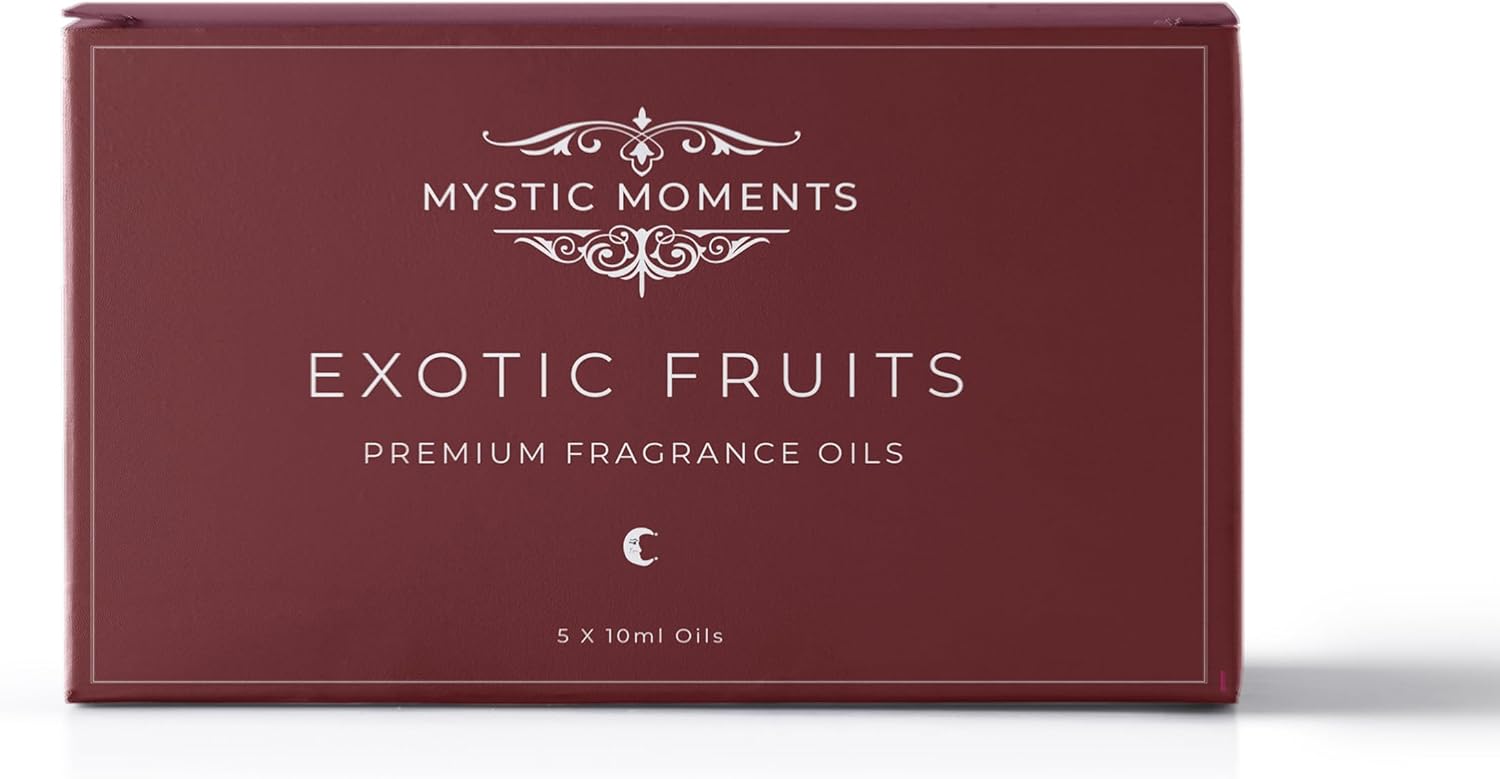 Mystic Moments | Exotic Fruit Fragrant Oil Gift Starter Pack 5x10ml | Banana, Kiwi Fruit, Papaya, Pineapple & Watermelon