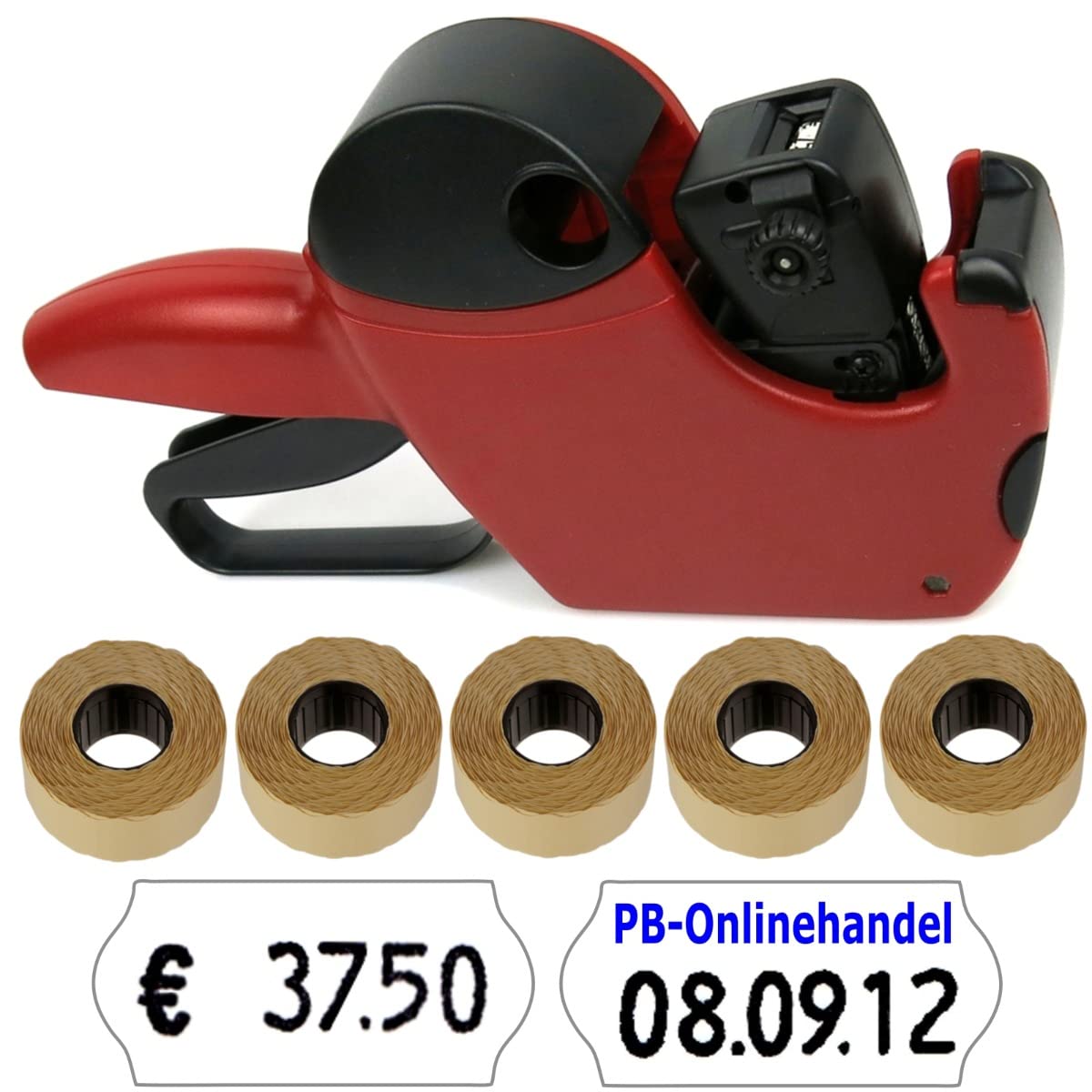 Preisauszeichner Jolly C6 6-stellig SET-ANGEBOT, einfacher Etikettenwechsel, unsere EMPFEHLUNG| inklusive 5 Etikettenrollen nach Wunsch | Auszeichner von PB-Onlinehandel