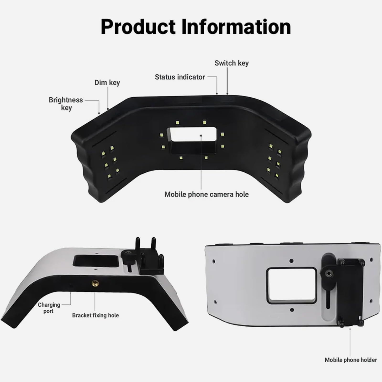 Luz móvil para fotografía dental, kits de fotografía LED para odontología oral con 20 luces LED y 6000-6500 K ajustables, 3 grupos de luces con ajuste independiente para clínicas y salones de belleza