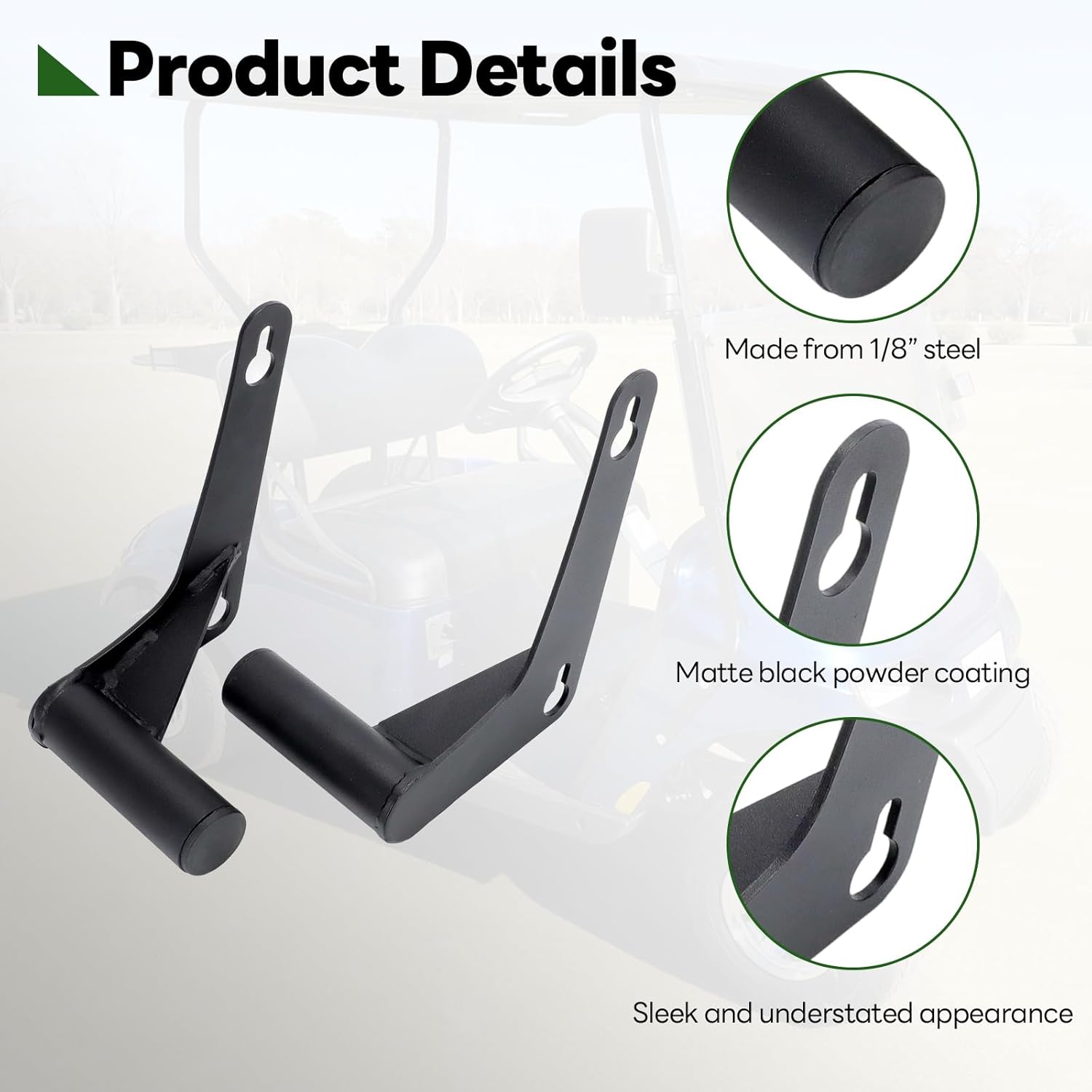 Alpha Rider Golf Cart Foot Peg - 2 Pcs Steel Foot Rest Kit for E-Z-GO TXT (Left+Right)