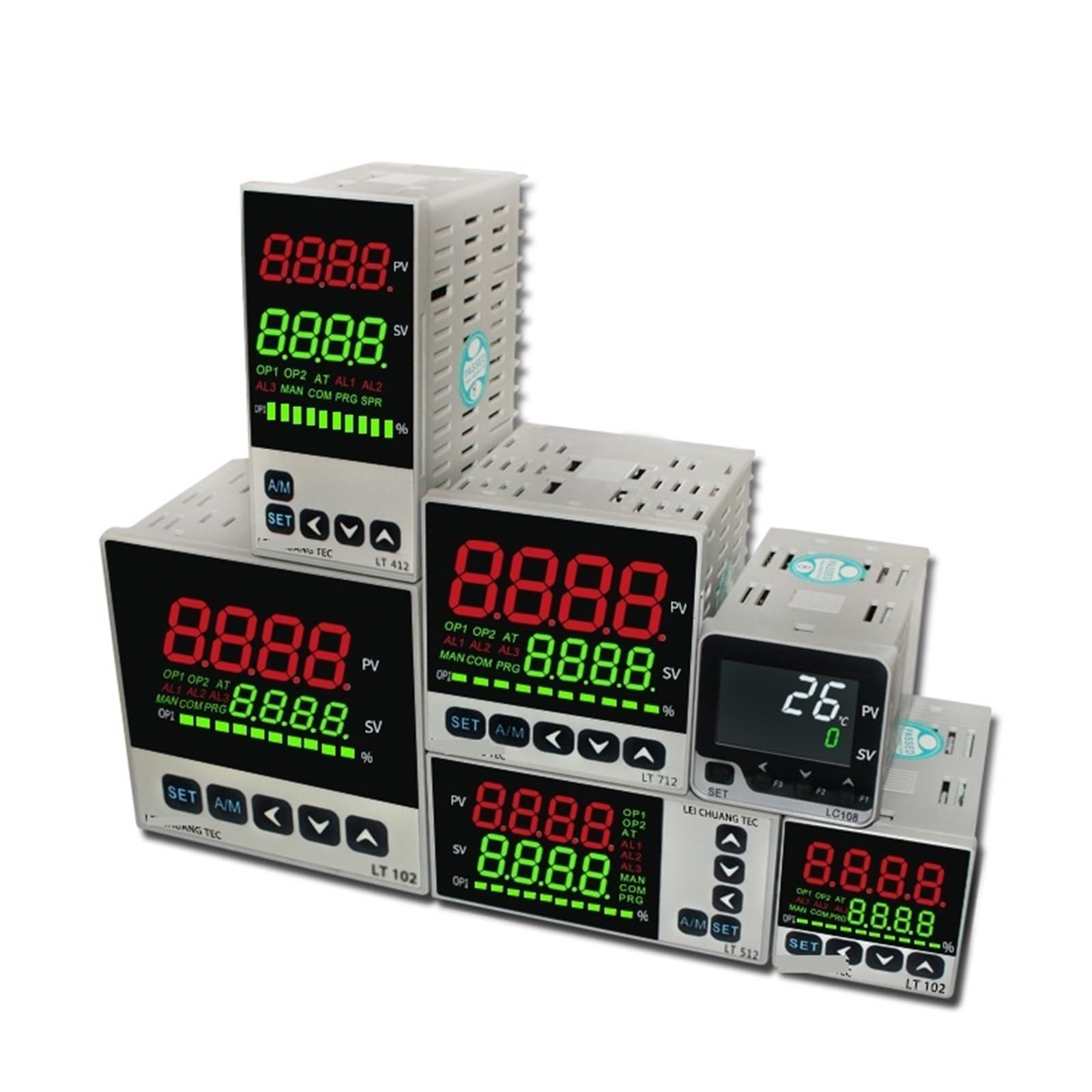 Controlador de Temperatura PID, Entrada TC/RTD, 4-20MA, 0-10V, Salida de relé SSR, regulador PID, termómetro Digital LED 96 * 96 LT912(0-10V out 2Alarms)