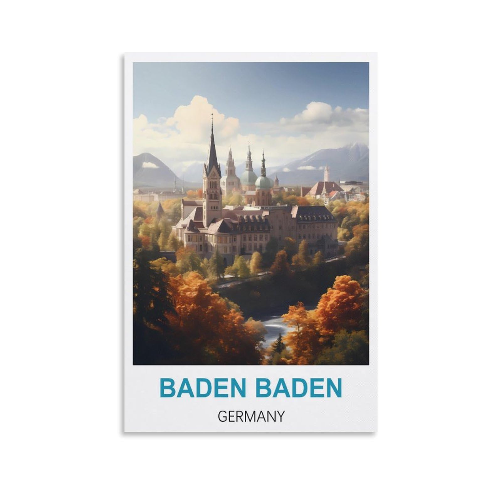 Funny Tin Signs,Baden Baden Germany Wall Art Vintage Decor for Man Cave Garages Home Bedroom Retro Decor 30x40cm