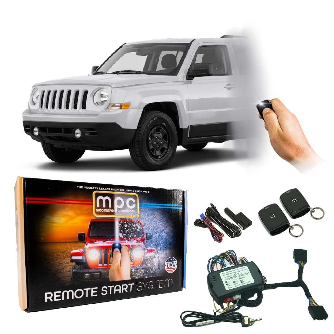 MPC Complete 1-Button Remote Start Kit Compatible with Jeep Patriot 2007-2017 - T-Harness Firmware Preloaded