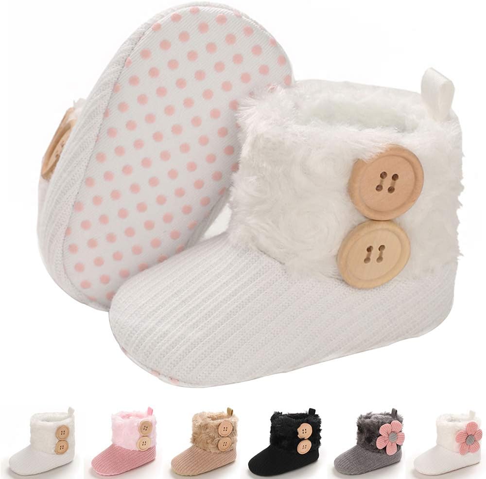 Baby Boy Girl Boots Newborn Shoes Winter Snow Bowknot Anti-Slip Soft Sole Warm Infant Toddler Prewalker Booties