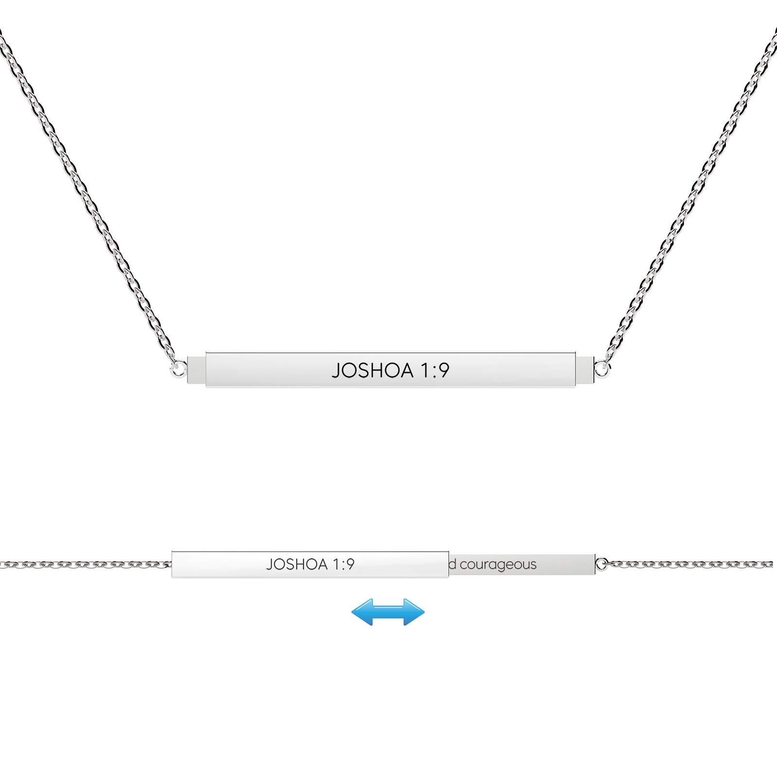 seenseaBar Necklace Inspirational Bible Verse Motivational Secret Quotes Necklace for Women