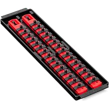 Ernst Manufacturing - 8492 مقبس Boss 2-Rail 1/4 بوصة - منظم مقبس محرك، 13 بوصة، أحمر - صنع في الولايات المتحدة الأمريكية