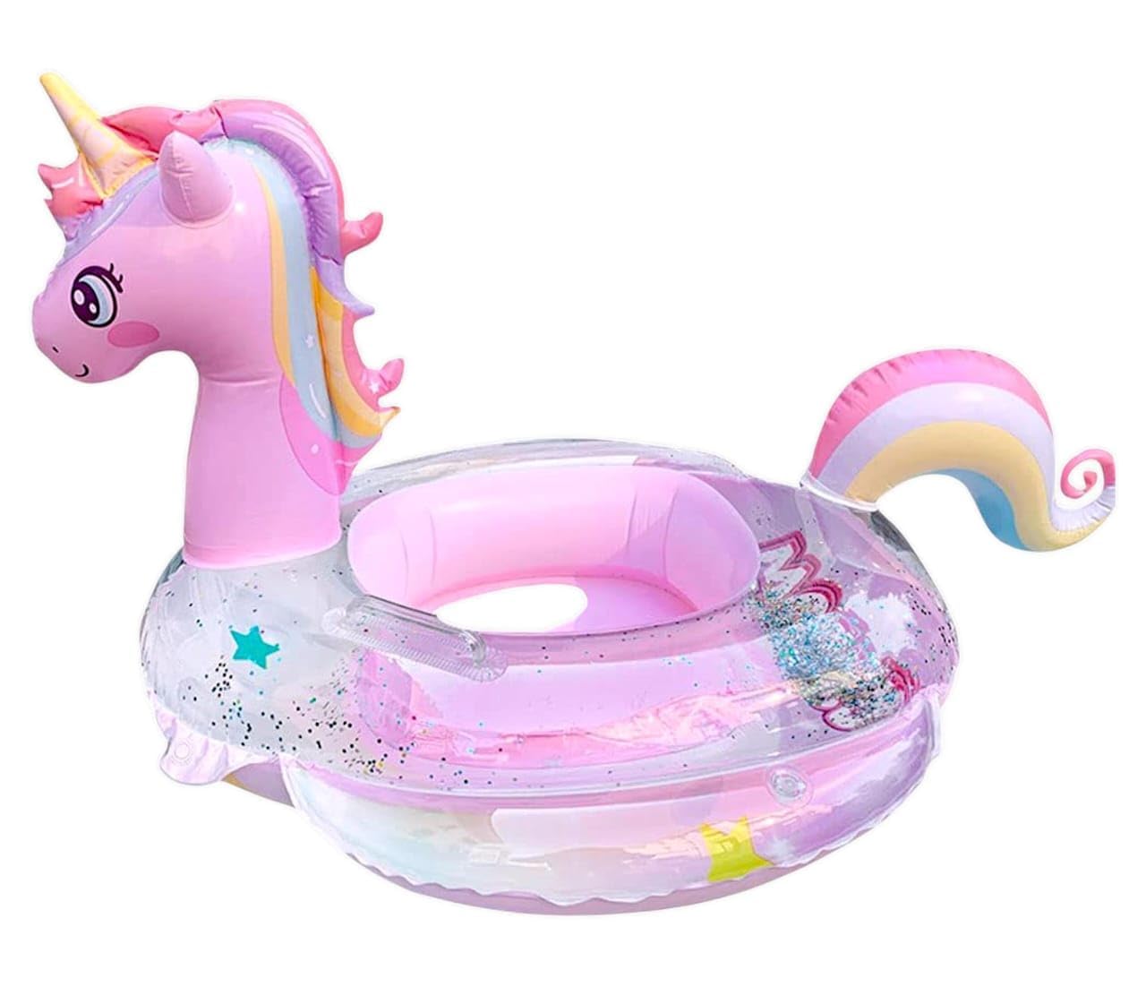 Kids Unicorn Inflatable Swim Ring with Seat | Cute Pool Float Tube for Toddlers & Children | Summer Water Play Toy(Pack of 1 piece) Multicolour-image-36