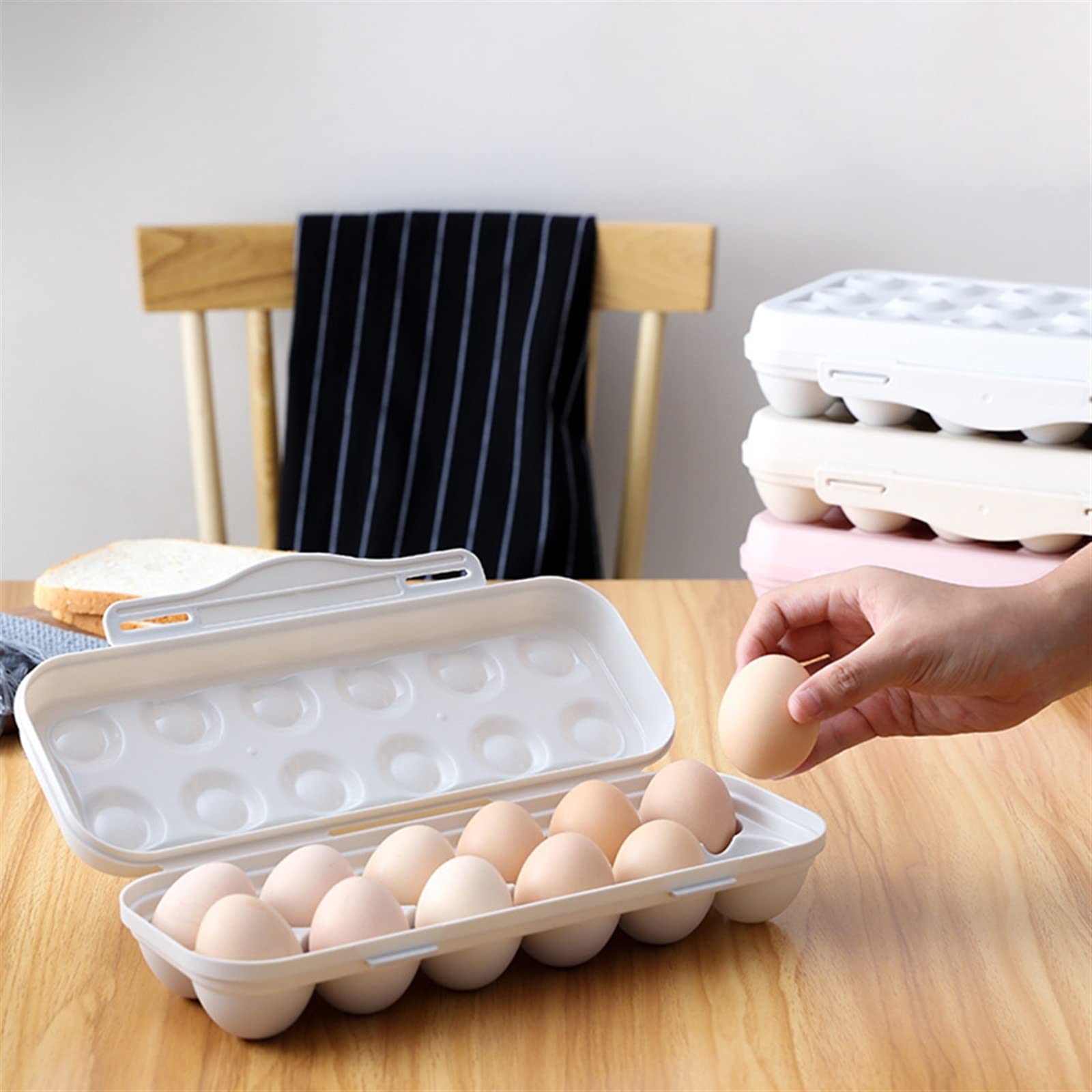 Eierbehälter für Kühlschrank, 12 Gitter, Eieraufbewahrungsbox, Eierablage, Behälter für Küche, Kühlschrank, Eier, Kunststoffspender