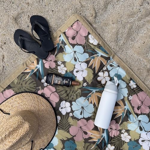 Little Unicorn 5'x5' Outdoor Family Picnic & Beach Blanket | Durable & Water-Resistant Fabric | Compact Fold & Easily Wipes Clean | Zipper Pocket (Hibiscus) - Thumbnail 3