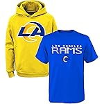 Outerstuff NFL Youth 8-20 Polyester Performance Primary Logo Hoodie & T-Shirt 2 Pack Set (14-16, Los Angeles Rams Blue)