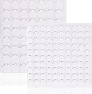 Yafe 156 Pieces Double Sided Transparent Putty, 10 mm,15mm Clear Sticky Dots Stickers Removable Waterproof No Trace Round Putty Traceless Mounting Adhesive for Photos Wall, Posters, Kitchen, Party