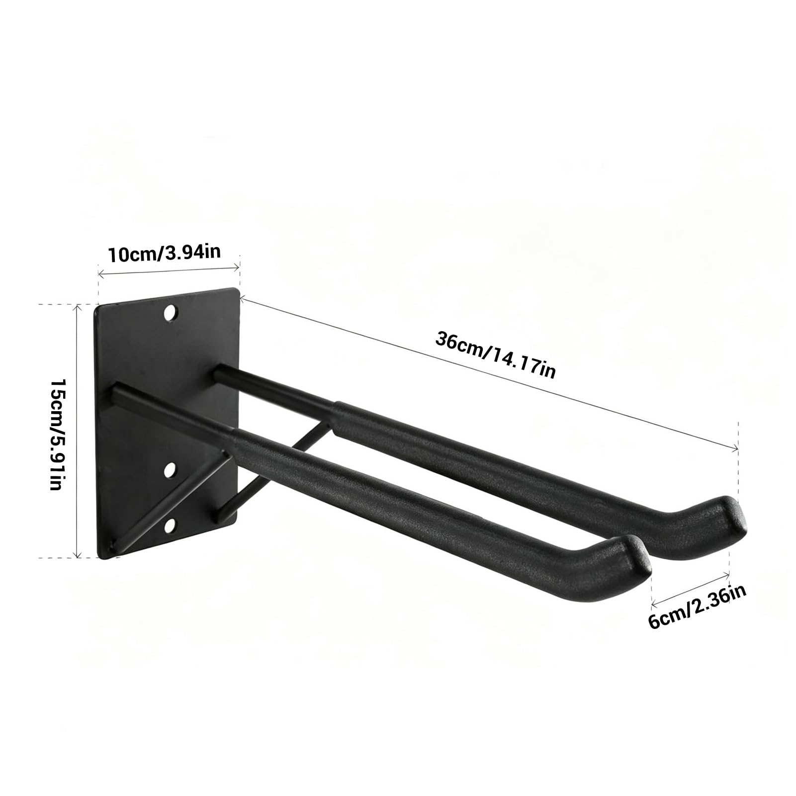 RIZGHWOY Ganci da Garage Resistenti,Supporti con Base Larga for | Metallo Antiruggine, estremità Piatta Salda, Supporto da Parete per Attrezzi