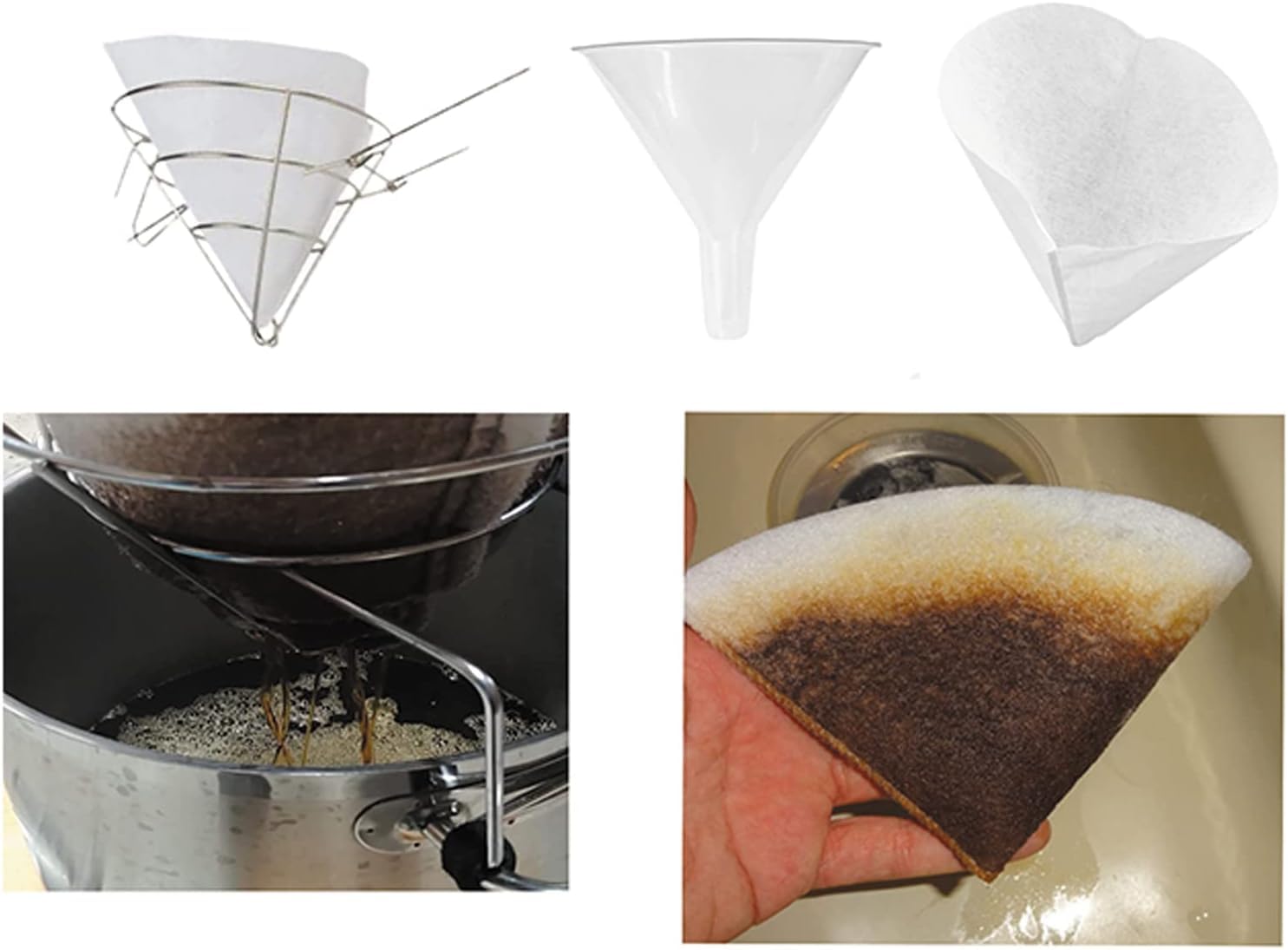 50 coni filtro Filtri olio per friggitrice da 4,5" Filtro olio Cono filtro in tessuto non tessuto Coni filtro grasso Ideale per ristoranti, caffè, camion di cibo, hotel
