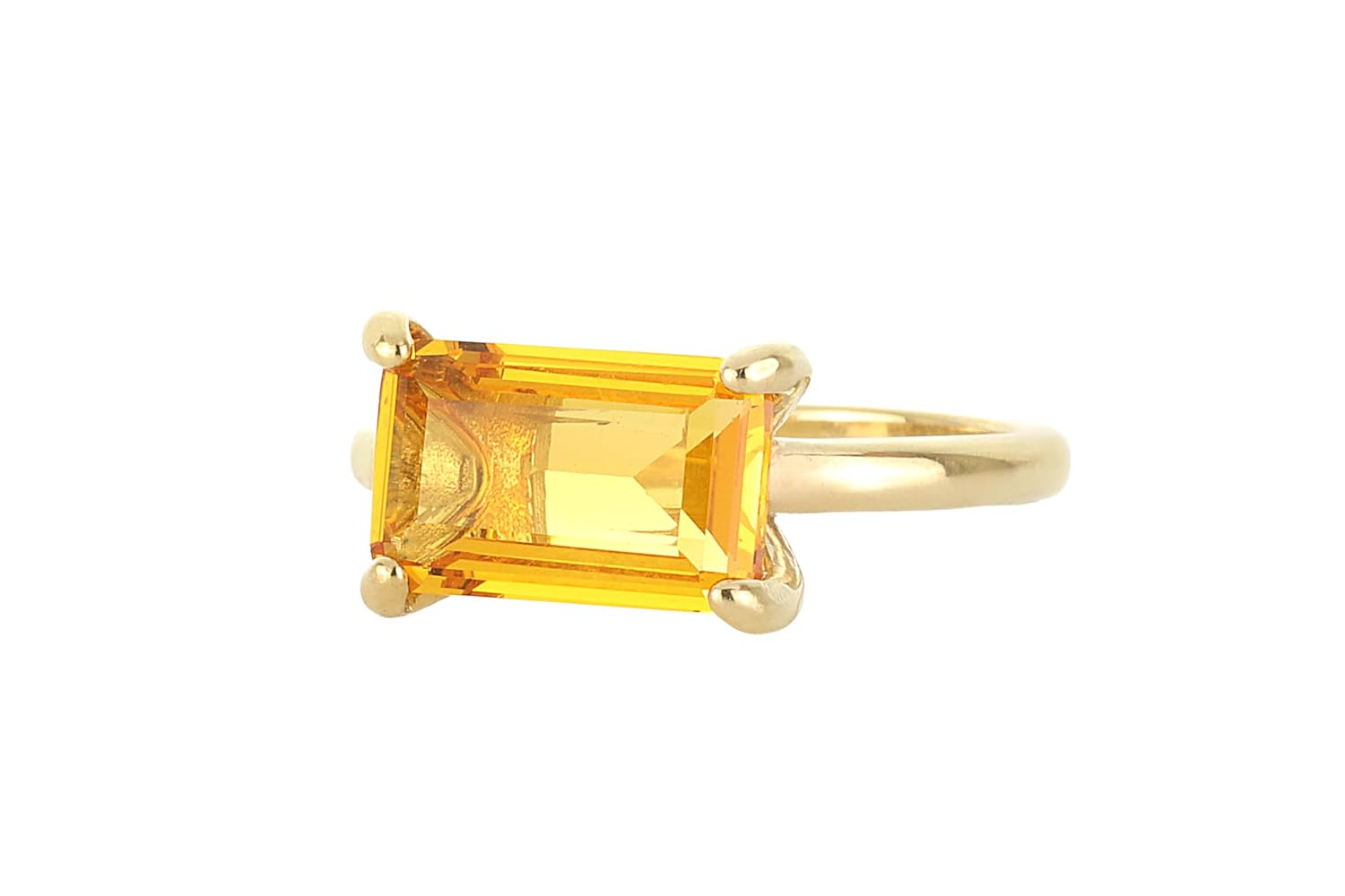 Citrine Ring - Vintage Gold Gemstone Jewelry, November Birthstone Rings - Handmade Accessory for Anniversary, Engagement, Wedding - Customizable Design