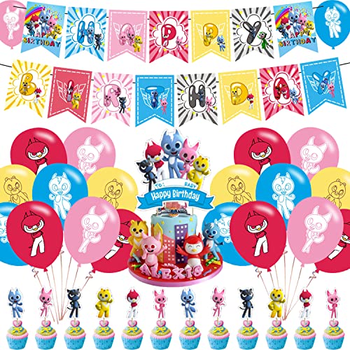 Miniforce Party Decorations,Birthday Party Supplies Includes Banner - Cake Topper - 12 Cupcake Toppers - 20 Balloons