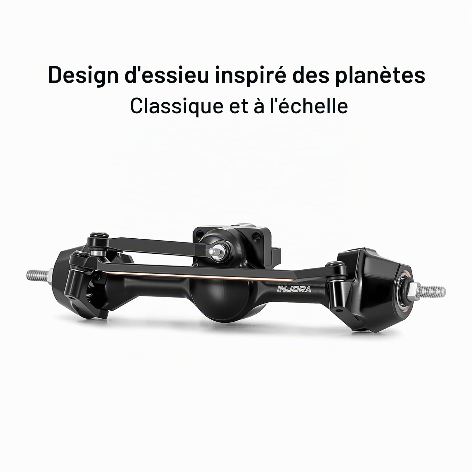 INJORA Essieux Planet +3mm avec Fusées d'essieu en Laiton pour 1/30 Axial SCX30