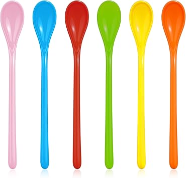 Amazon.com: Giantree 6 PCS Long Handle Colorful Spoons - 7.28 Inches ...