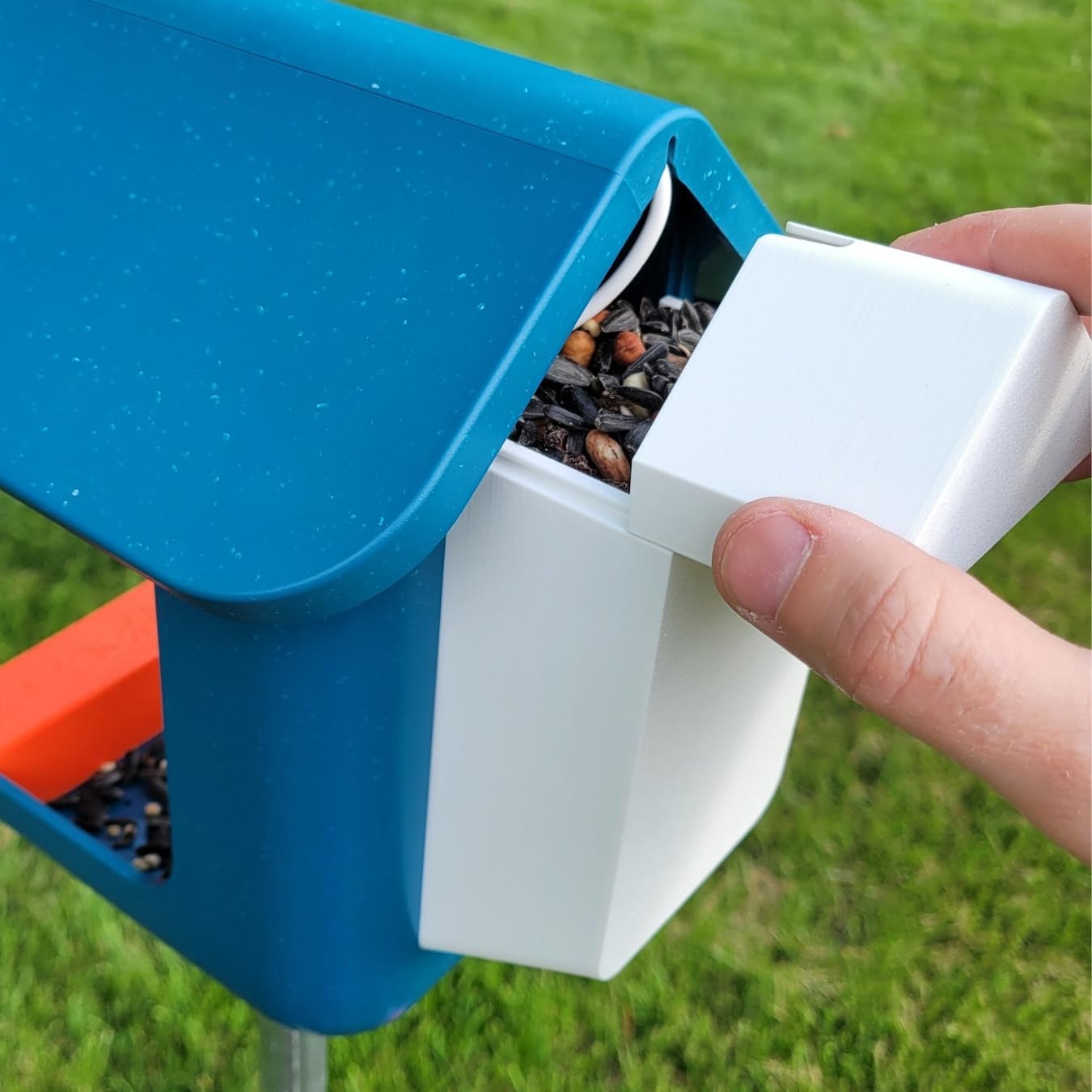 Generic Large Seed Hopper Extender Accessory for Bird Buddy Smart Feeder (Transparent)