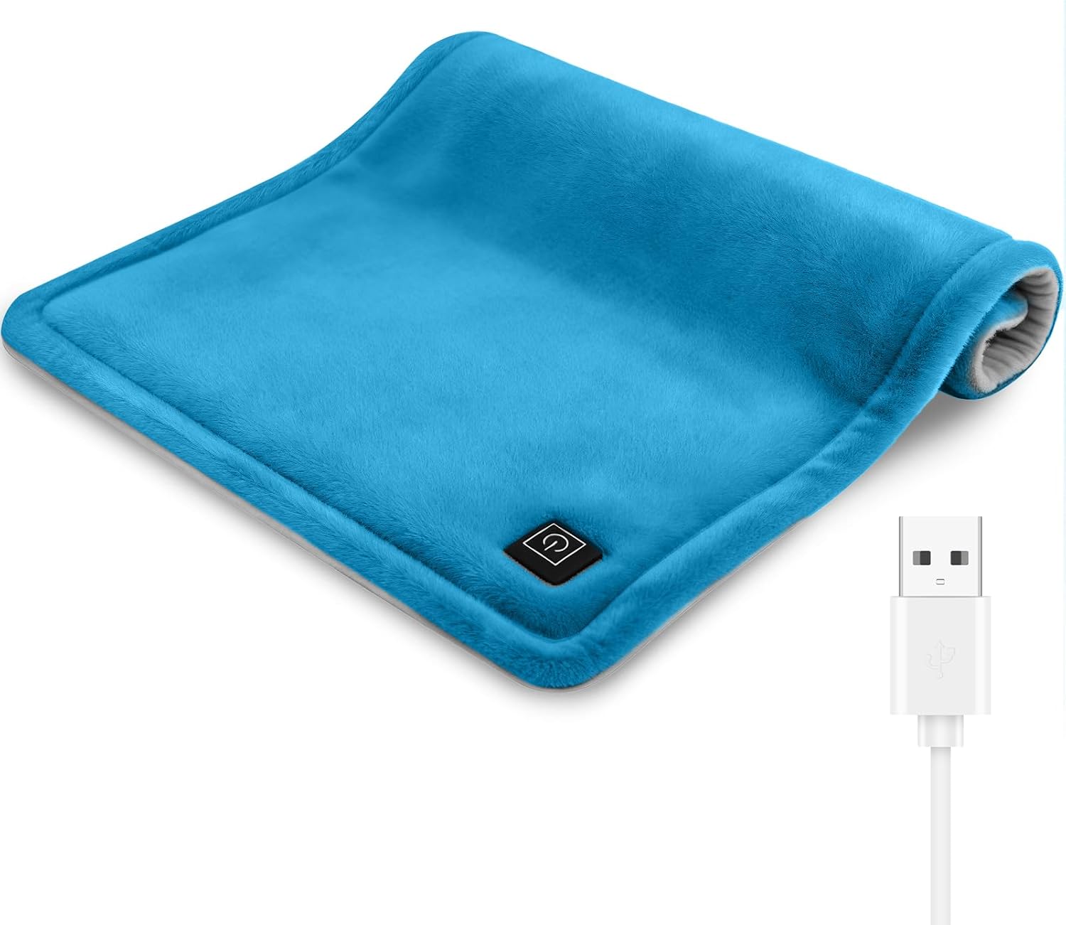 USB Heating Pad for Travel Warmth Outdoors, 5V Small Heated Pad FSA Eligible HSA Non-Rechargeable Heat Therapy for Pain Relief Abdomen Cramps, 3 Heat Settings & Auto Off (16"x 12") Gray