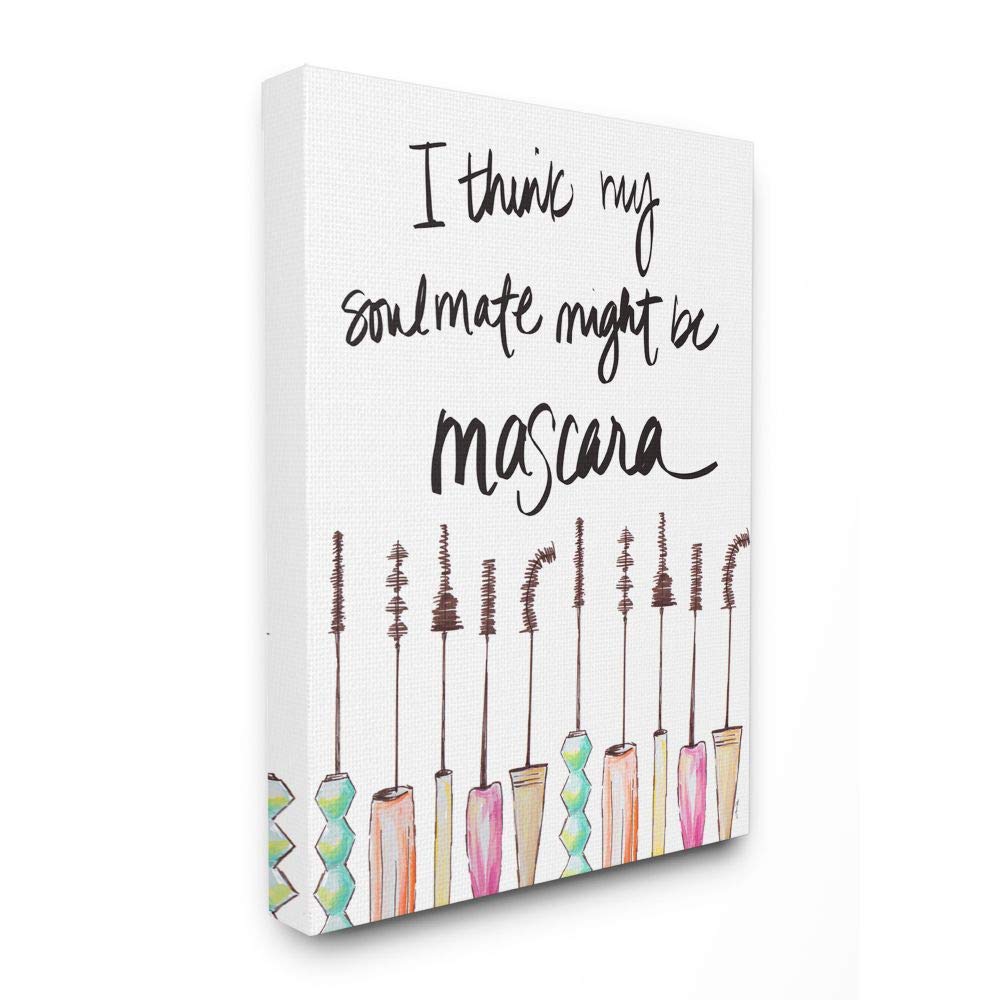 Stupell IndustriesMascara Makeup Fashion Modern Watercolor Word Design Canvas Wall Art, 16 x 20, Multi-Color