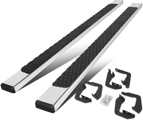 Auto Dynasty Estribos de barra lateral de panal de abeja de 5 pulgadas compatibles con Toyota Tundra DoubleCrew Cab 07-21, acero inoxidable, cromo