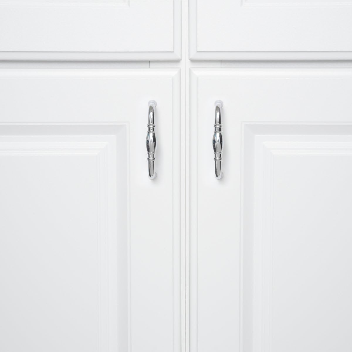 Amazon Basics AB2900-PC-10 Traditional Cabinet Handle, 3.35 Length (3-inch Hole Center), Polished Chrome, 10-Pack, 10 Count