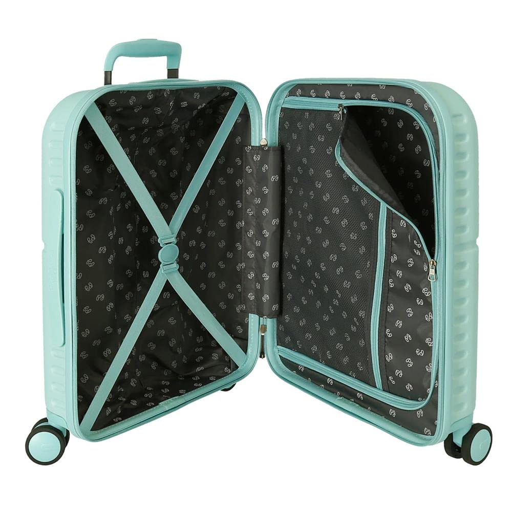 Pepe Jeans Nerea Maleta de Cabina Rígida, Azul, 4 Ruedas Dobles | Equipaje de Mano