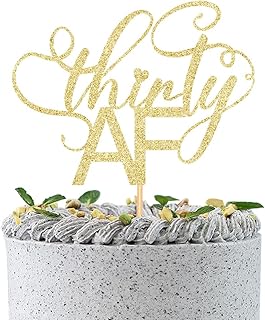 WRACKKIAR Thirty AF cake topper-Dirty Thirty-Funny Happy 30th Birthday Party Decorations-Cheers to 30 Years Party Decorations