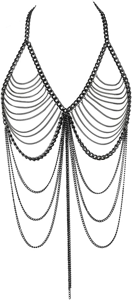 Tassel Body Chain Sexy Bra Chains Gold Body Jewelry Bikini Chain Beach Accessories Rave Nightclub Party Accessory