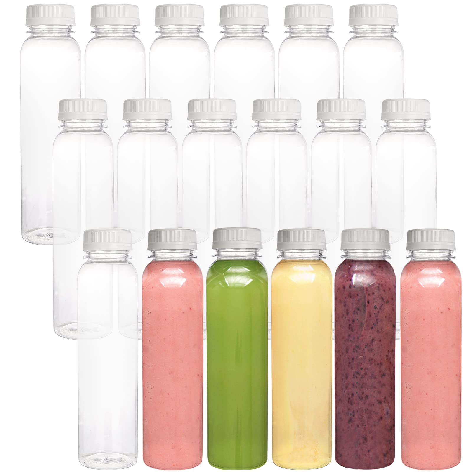 Buy YOUEON 18 Pack 12 Oz Plastic Juice Bottles with Caps, Empty