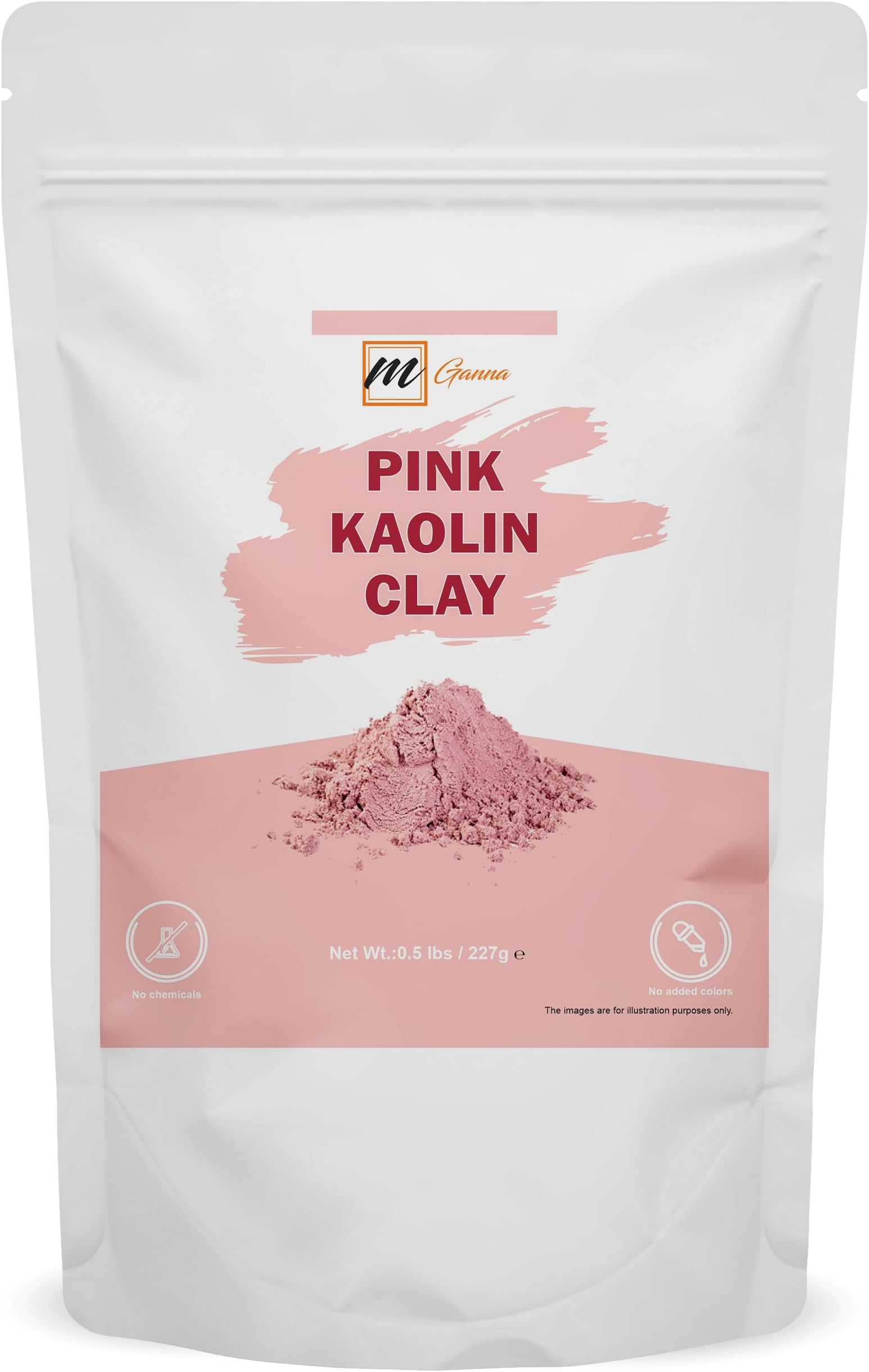 100% Natural Rose Clay/Pink Kaolin Clay Powder 227g / 0.5Lbs for Creams, Face Masks, and Soap Making