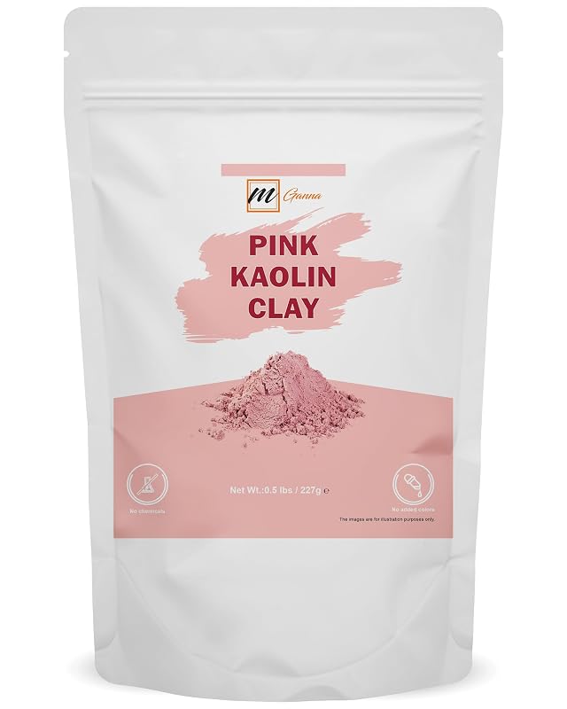 mGanna Pó de Argila Rosa (Caulim Rosa) 227 g para Cremes, Máscaras Faciais e Sabonetes