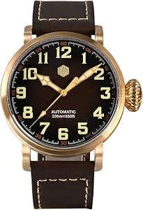 NC San Martin Orologio Meccanico Uomo Bronzo - Quadrante Blu - Vetro Zaffiro - C3 Luminoso - 5