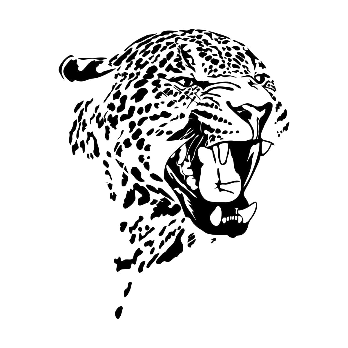 Leopard Hiss Wall Decal Animals Leopard Wall Stickers for Home Room Decoration Mural Vinyl Removable Interior Decor Decals Small - 33x42cm