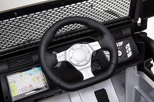 Kinderfahrzeug - Elektro Auto Offroad,24V Akku, 2x200W Motoren Lackiert Silber 2,4Ghz+Ledersitz+Eva (Silber)