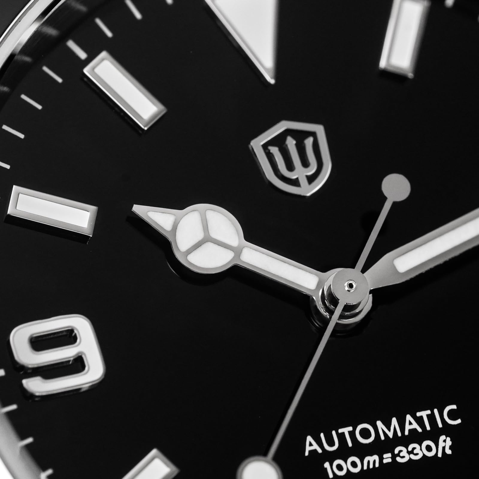 watchdives WD6610 Orologio automatico, movimento giapponese 9015, 37 mm, in cristallo zaffiro, da uomo, impermeabile fino a 100 m, con chiusura a regolazione rapida OTF